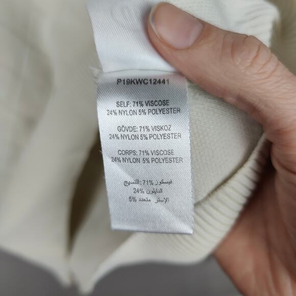 Opening Ceremony Flare Sleeve Sweater Womens Small Cream‎ Argyle Knit Viscose - Picture 6 of 6